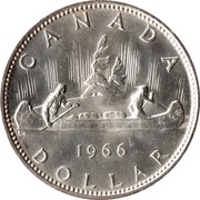 1 Dollar - Elizabeth II 2nd portrait, Canada, 1965-1966 reverse image