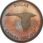 1 Dollar - Elizabeth II Confederation, Canada, 1967 reverse image