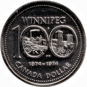 1 Dollar - Elizabeth II Winnipeg, Canada, 1974 reverse image