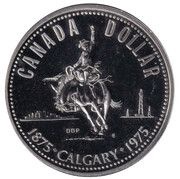 1 Dollar - Elizabeth II 100 years Calgary, Canada, 1975 reverse image