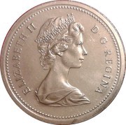 1 Dollar - Elizabeth II 2nd portrait; rim beads obverse image