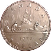 1 Dollar - Elizabeth II 2nd portrait; small portrait, Canada, 1978-1987 reverse image