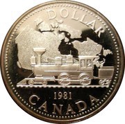 1 Dollar - Elizabeth II Trans-Canada Railway reverse image