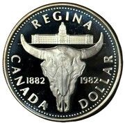 1 Dollar - Elizabeth II Regina Centennial, Canada, 1982 reverse image