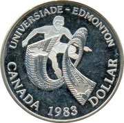 1 Dollar - Elizabeth II World University Games, Canada, 1983 reverse image