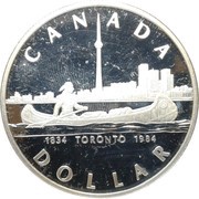 1 Dollar - Elizabeth II Toronto, Canada, 1984 reverse image
