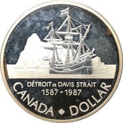 1 Dollar - Elizabeth II Davis Strait, Canada, 1987 reverse image