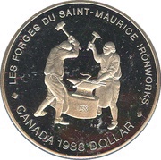 1 Dollar - Elizabeth II Saint-Maurice Ironworks, Canada, 1988 reverse image