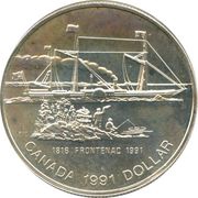 1 Dollar - Elizabeth II S.S. Frontenac, Canada, 1991 reverse image