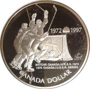 1 Dollar - Elizabeth II Hockey Victory, Canada, 1997 reverse image