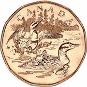 1 Dollar - Elizabeth II Family of Loons; specimen set, Canada, 2002 reverse image