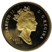 1 Dollar - Elizabeth II Golden Jubilee; Gilt obverse image