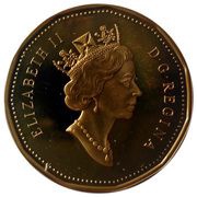 1 Dollar - Elizabeth II Center Ice Loonie Dollar obverse image