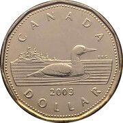 1 Dollar - Elizabeth II 4th portrait, Canada, 2003-2006 reverse image