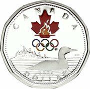 1 Dollar - Elizabeth II Olympic Lucky Loonie, Canada, 2004 reverse image