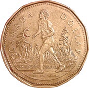 1 Dollar - Elizabeth II Terry Fox, Canada, 2005 reverse image