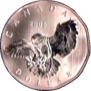 1 Dollar - Elizabeth II Snowy owl; specimen set, Canada, 2006 reverse image