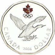 1 Dollar - Elizabeth II Olympic Silver Dollar, Canada, 2006 reverse image