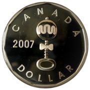 1 Dollar - Elizabeth II Baby Rattle, Canada, 2007 reverse image