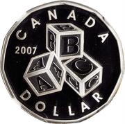 1 Dollar - Elizabeth II Building Blocks ABC, Canada, 2007 reverse image