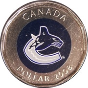 1 Dollar - Elizabeth II Vancouver Canucks (visitor), Canada, 2008 reverse image