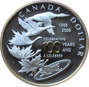 1 Dollar - Elizabeth II Royal Canadian Mint centennial, Canada, 2008 reverse image