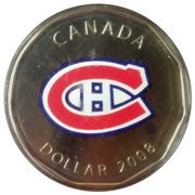 1 Dollar - Elizabeth II Montreal Canadiens (home), Canada, 2008 reverse image