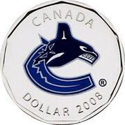 1 Dollar - Elizabeth II Vancouver Canucks (home), Canada, 2008 reverse image