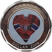 1 Dollar - Elizabeth II Montreal Canadiens, Canada, 2009 reverse image
