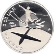 1 Dollar - Elizabeth II First Flight, Canada, 2009 reverse image