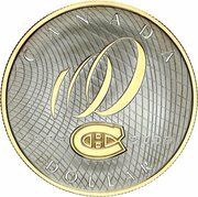 1 Dollar - Elizabeth II Montreal Canadiens Centennial, Canada, 2009 reverse image