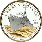 1 Dollar - Elizabeth II Royal Canadian Navy; gold plated reverse image