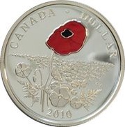 1 Dollar - Elizabeth II Poppy (2010), Canada, 2010 reverse image