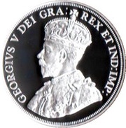 1 Dollar In the name of George V; Dollar centennial obverse image