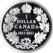 1 Dollar In the name of George V; Dollar centennial, Canada, 2011 reverse image