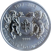 1 Dollar - Elizabeth II ¾ oz. Silver Bullion Coinage; War of 1812, Canada, 2012 reverse image