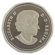 1 Dollar - Elizabeth II 4th portrait; 25th Anniversary of the Loonie - Fine Silver obverse image