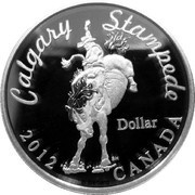 1 Dollar - Elizabeth II 100 Years of the Calgary Stampede, Canada, 2012 reverse image