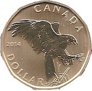1 Dollar - Elizabeth II Ferruginous Hawk; specimen set, Canada, 2014 reverse image