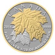 1 Dollar - Elizabeth II SML fractionnal set; 1⁄20 oz, Canada, 2014 reverse image