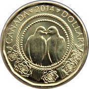 1 Dollar - Elizabeth II Wedding, Canada, 2014 reverse image