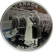 1 Dollar - Elizabeth II Declaration of the First World War, Canada, 2014 reverse image
