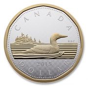 1 Dollar - Elizabeth II The Loon, Canada, 2015 reverse image