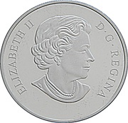 1 Dollar - Elizabeth II Canadian Flag; colored obverse image