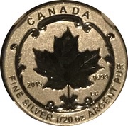 1 Dollar - Elizabeth II SML fractionnal set; 1⁄20 oz, Canada, 2015 reverse image