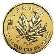1 Dollar - Elizabeth II GML fractionnal set; 1⁄20 oz, Canada, 2016 reverse image