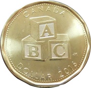 1 Dollar - Elizabeth II Building Blocks ABC, Canada, 2016 reverse image
