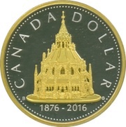 1 Dollar - Elizabeth II Library of Parliament, Canada, 2016 reverse image