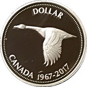 1 Dollar - Elizabeth II Centennial Canada Goose; 2017 Version, Canada, 2017 reverse image