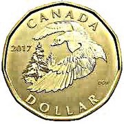 1 Dollar - Elizabeth II Snow Goose, Canada, 2017 reverse image